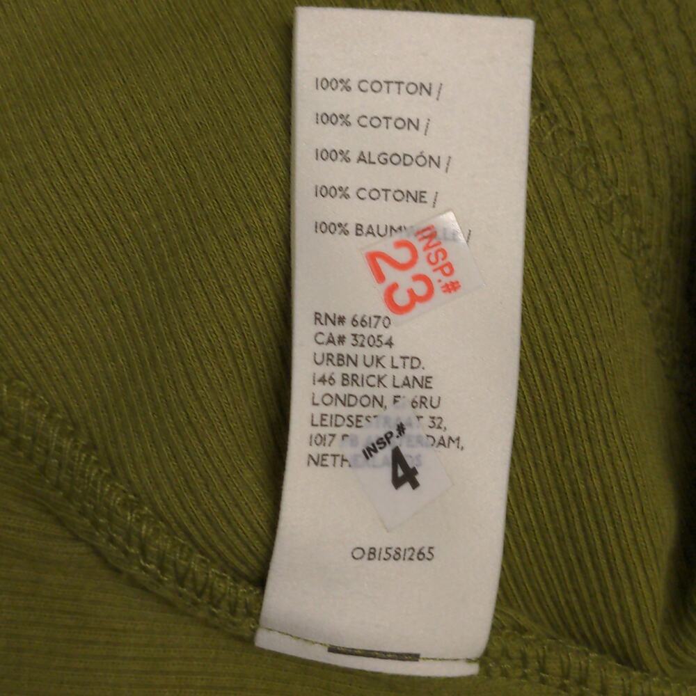 Free People Santa Clara Thermal Top Shirt Ferngully (Green) Slouchy V-Neck S New - Picture 9 of 12